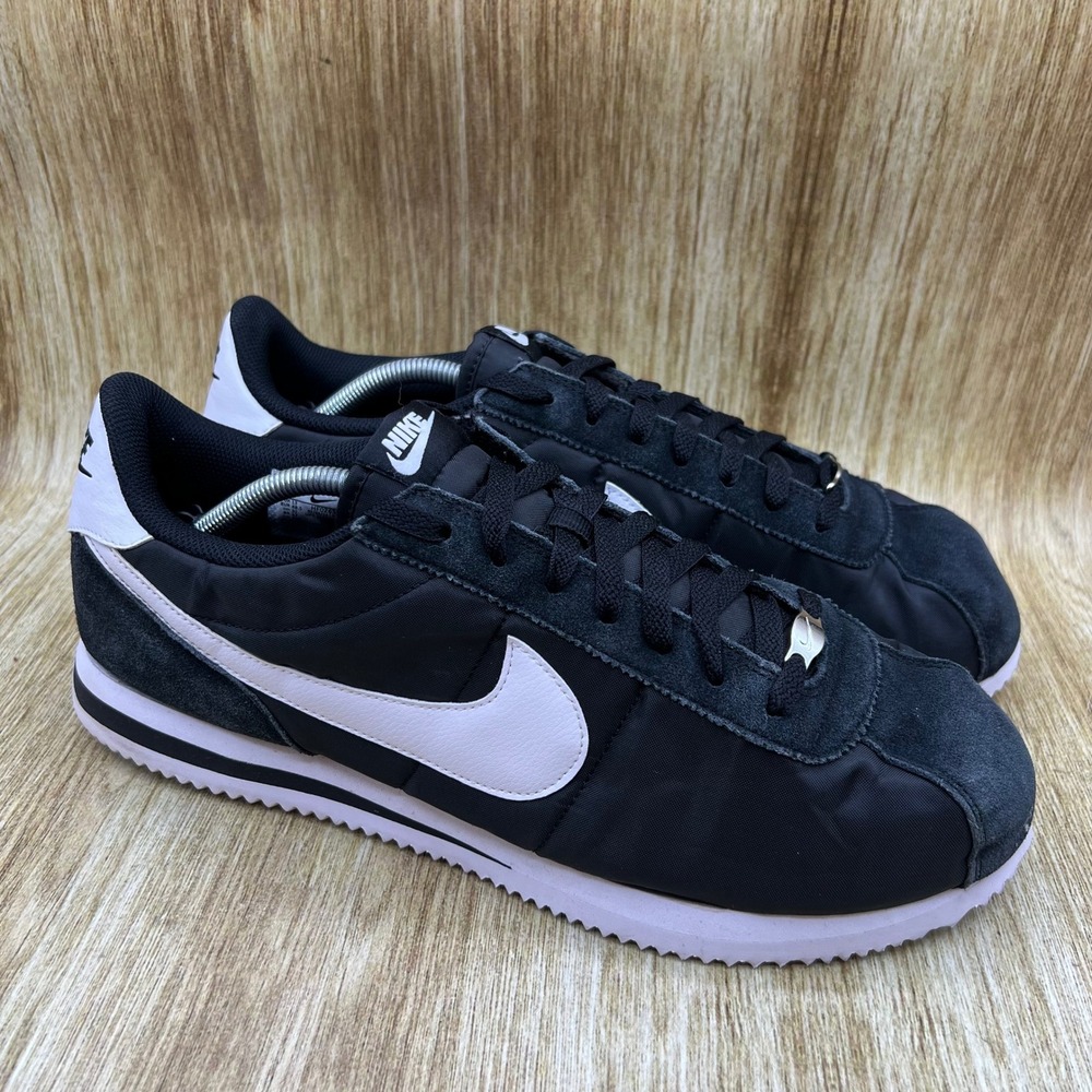 Nike Cortez Sneakers Men's Size 14 Black White Nylon Suede Retro HF0263-001